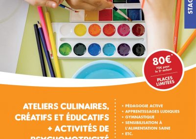 Ateliers culinaires, créatifs, éducatifs et activités de psychomotricité
